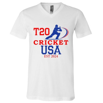 T20 Cricket 2024 Usa V-Neck T-Shirt