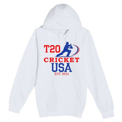 T20 Cricket 2024 Usa Premium Pullover Hoodie