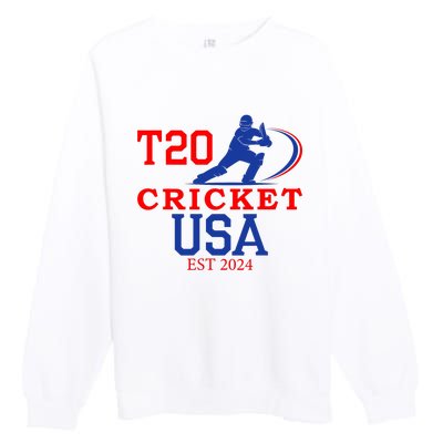 T20 Cricket 2024 Usa Premium Crewneck Sweatshirt