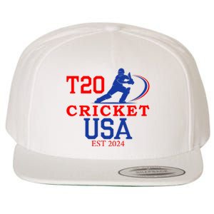 T20 Cricket 2024 Usa Wool Snapback Cap