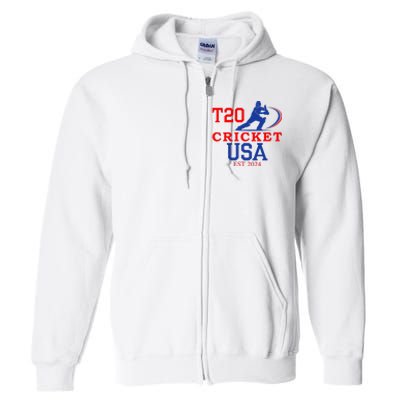 T20 Cricket 2024 Usa Full Zip Hoodie