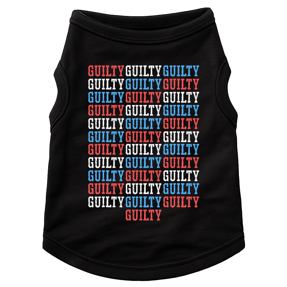Trump Convicted 34 Felony Crimes Red White Blue Doggie Tank