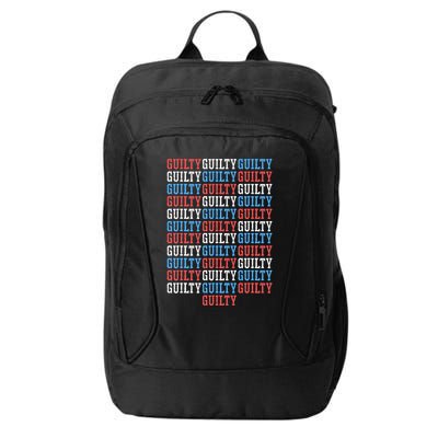 Trump Convicted 34 Felony Crimes Red White Blue City Backpack