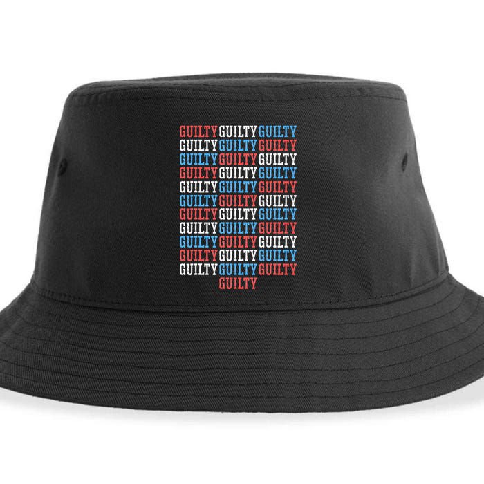 Trump Convicted 34 Felony Crimes Red White Blue Sustainable Bucket Hat