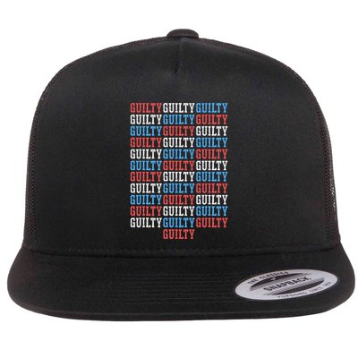 Trump Convicted 34 Felony Crimes Red White Blue Flatbill Hat
