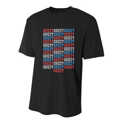 Trump Convicted 34 Felony Crimes Red White Blue Youth Performance Sprint T-Shirt
