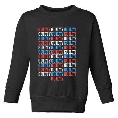 Trump Convicted 34 Felony Crimes Red White Blue Toddler Sweatshirt