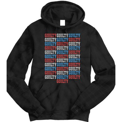 Trump Convicted 34 Felony Crimes Red White Blue Tie Dye Hoodie