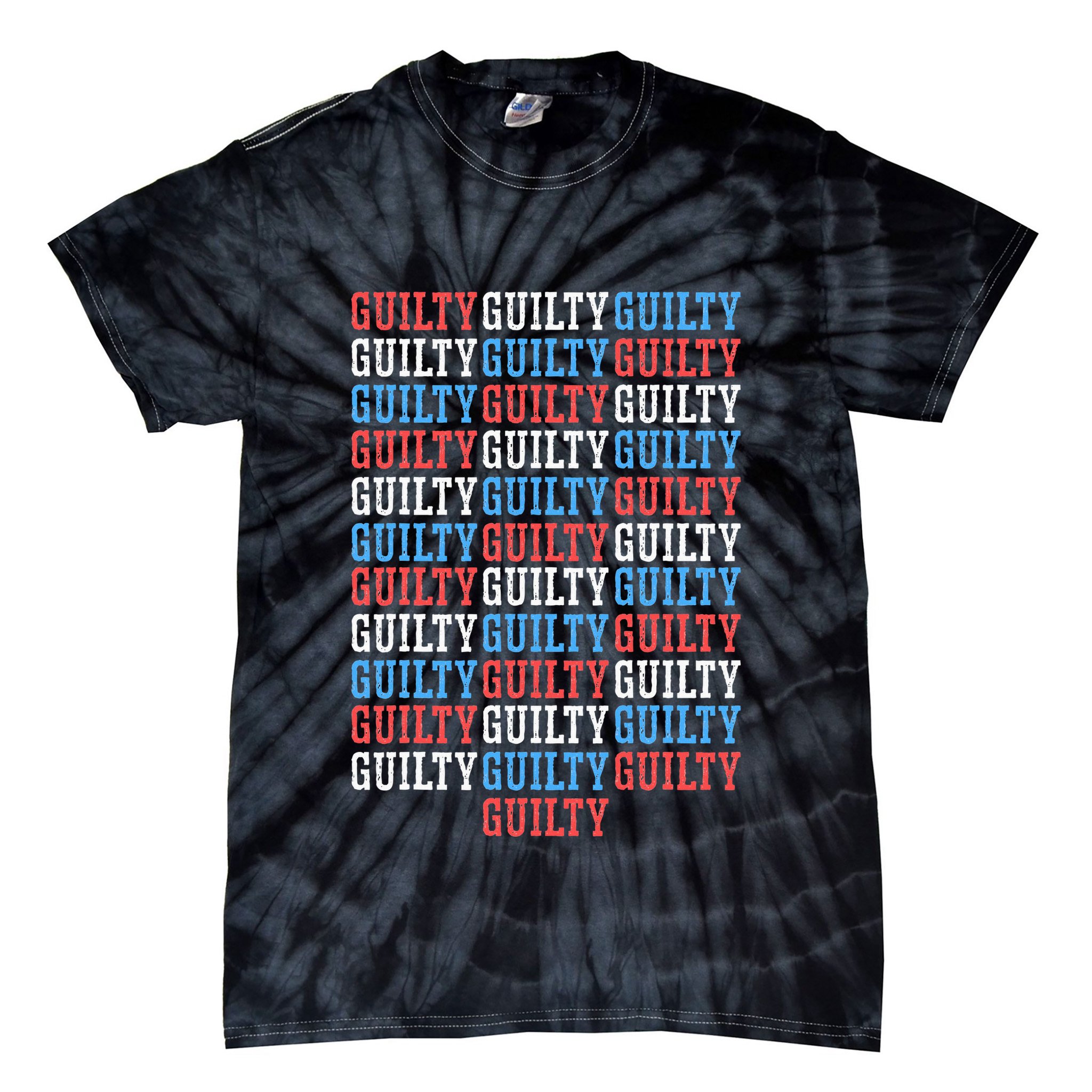 Trump Convicted 34 Felony Crimes Red White Blue Tie-Dye T-Shirt