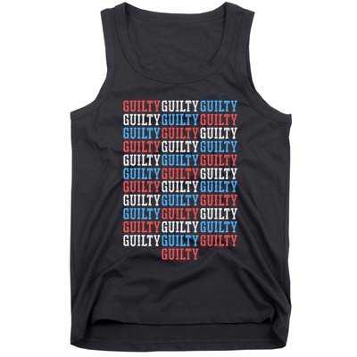 Trump Convicted 34 Felony Crimes Red White Blue Tank Top