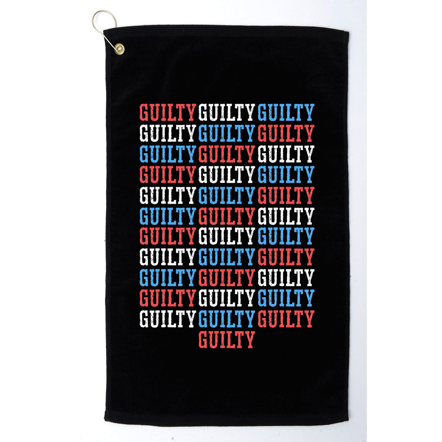Trump Convicted 34 Felony Crimes Red White Blue Golf Towel