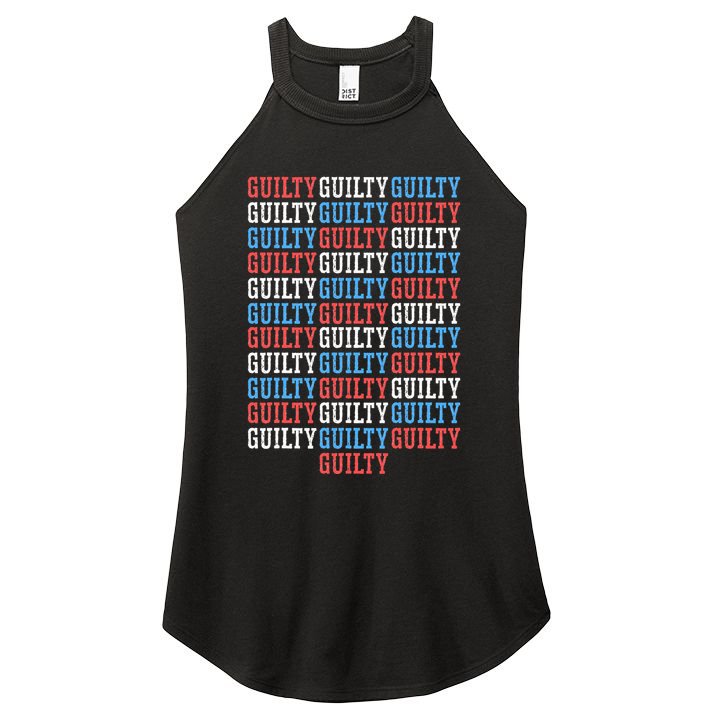 Trump Convicted 34 Felony Crimes Red White Blue Women's Perfect Tri Rocker Tank