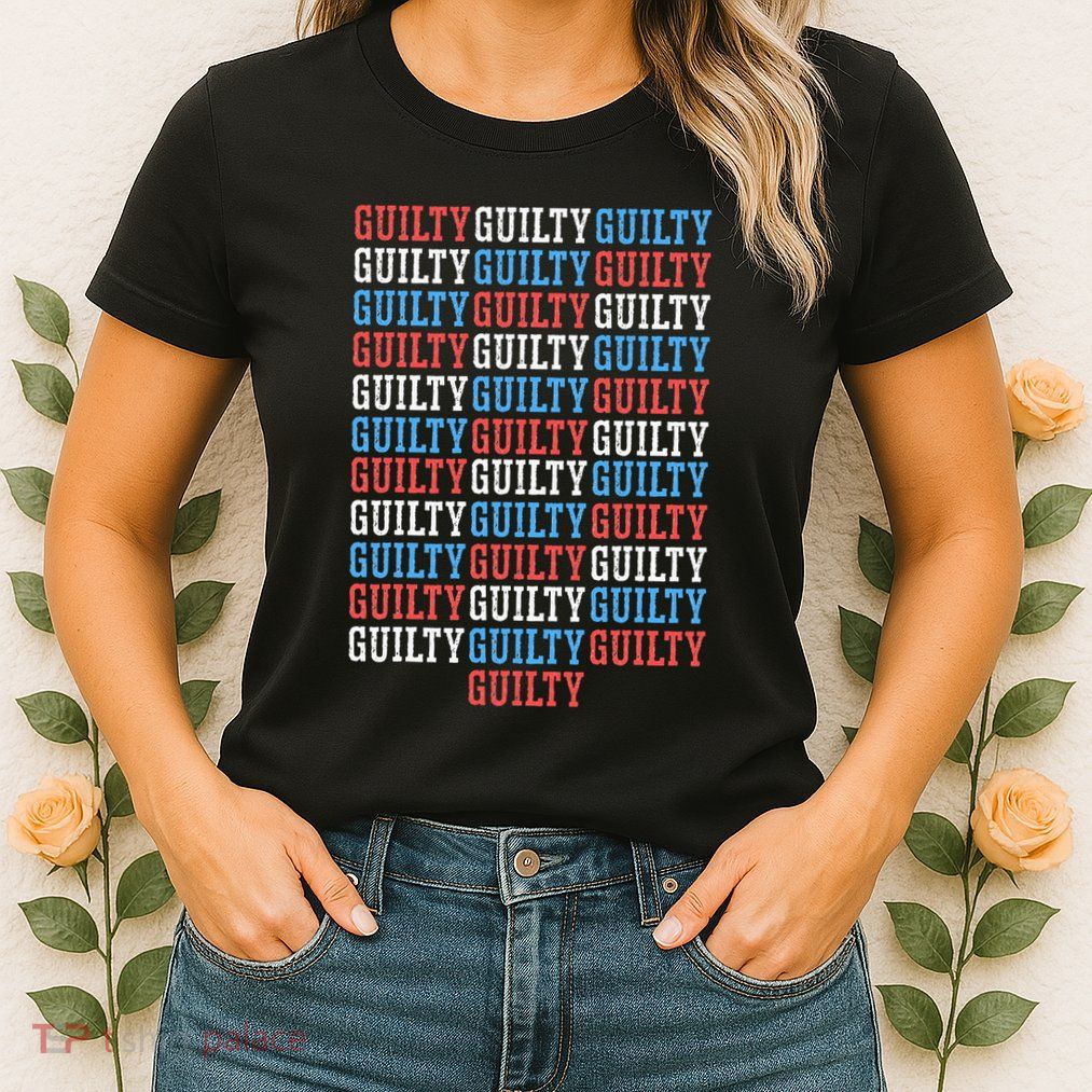 Trump Convicted 34 Felony Crimes Red White Blue Womens T-Shirt