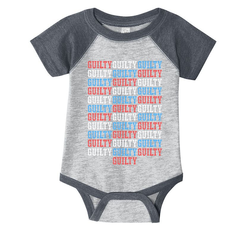 Trump Convicted 34 Felony Crimes Red White Blue Infant Baby Jersey Bodysuit