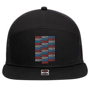 Trump Convicted 34 Felony Crimes 7 Panel Mesh Trucker Snapback Hat