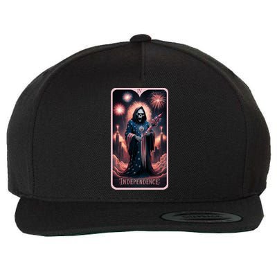 Tarot Card 4th Of July Indepedence Tarot Reading Gothic Cool Gift Wool Snapback Cap