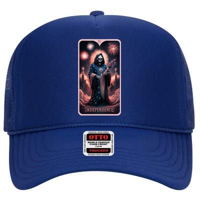 Tarot Card 4th Of July Indepedence Tarot Reading Gothic Cool Gift High Crown Mesh Back Trucker Hat