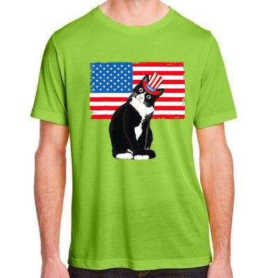 Tuxedo Cat 4th Of July Patriotic Tee Gifts Adult ChromaSoft Performance T-Shirt