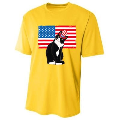 Tuxedo Cat 4th Of July Patriotic Tee Gifts Performance Sprint T-Shirt