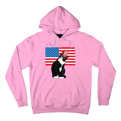 Tuxedo Cat 4th Of July Patriotic Tee Gifts Hoodie