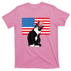 Tuxedo Cat 4th Of July Patriotic Tee Gifts T-Shirt