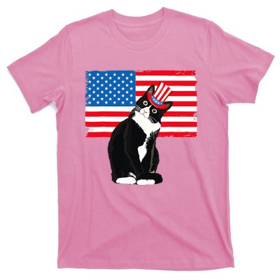 Tuxedo Cat 4th Of July Patriotic Tee Gifts T-Shirt