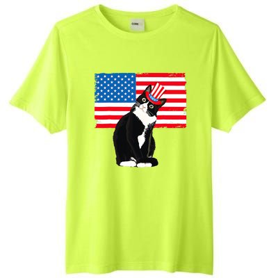 Tuxedo Cat 4th Of July Patriotic Tee Gifts Tall Fusion ChromaSoft Performance T-Shirt