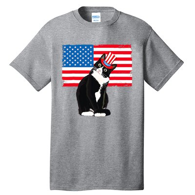 Tuxedo Cat 4th Of July Patriotic Tee Gifts Tall T-Shirt