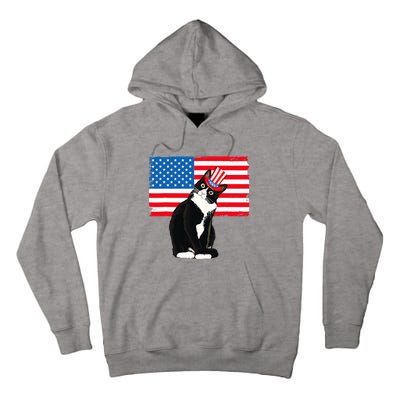 Tuxedo Cat 4th Of July Patriotic Tee Gifts Tall Hoodie