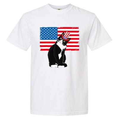 Tuxedo Cat 4th Of July Patriotic Tee Gifts Garment-Dyed Heavyweight T-Shirt