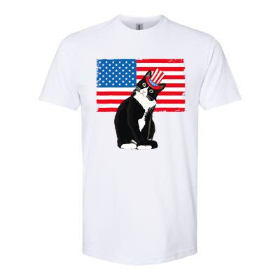 Tuxedo Cat 4th Of July Patriotic Tee Gifts Softstyle CVC T-Shirt