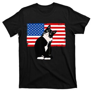 Tuxedo Cat 4th of July Patriotic Tee T-Shirt