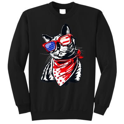 Tuxedo Cat 4th of July Patriotic Gift Sweatshirt