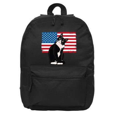 Tuxedo Cat 4th Of July Patrioti 16 in Basic Backpack