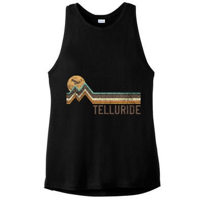Telluride Colorado 70S 80S Retro Style Vintage Ladies PosiCharge Tri-Blend Wicking Tank