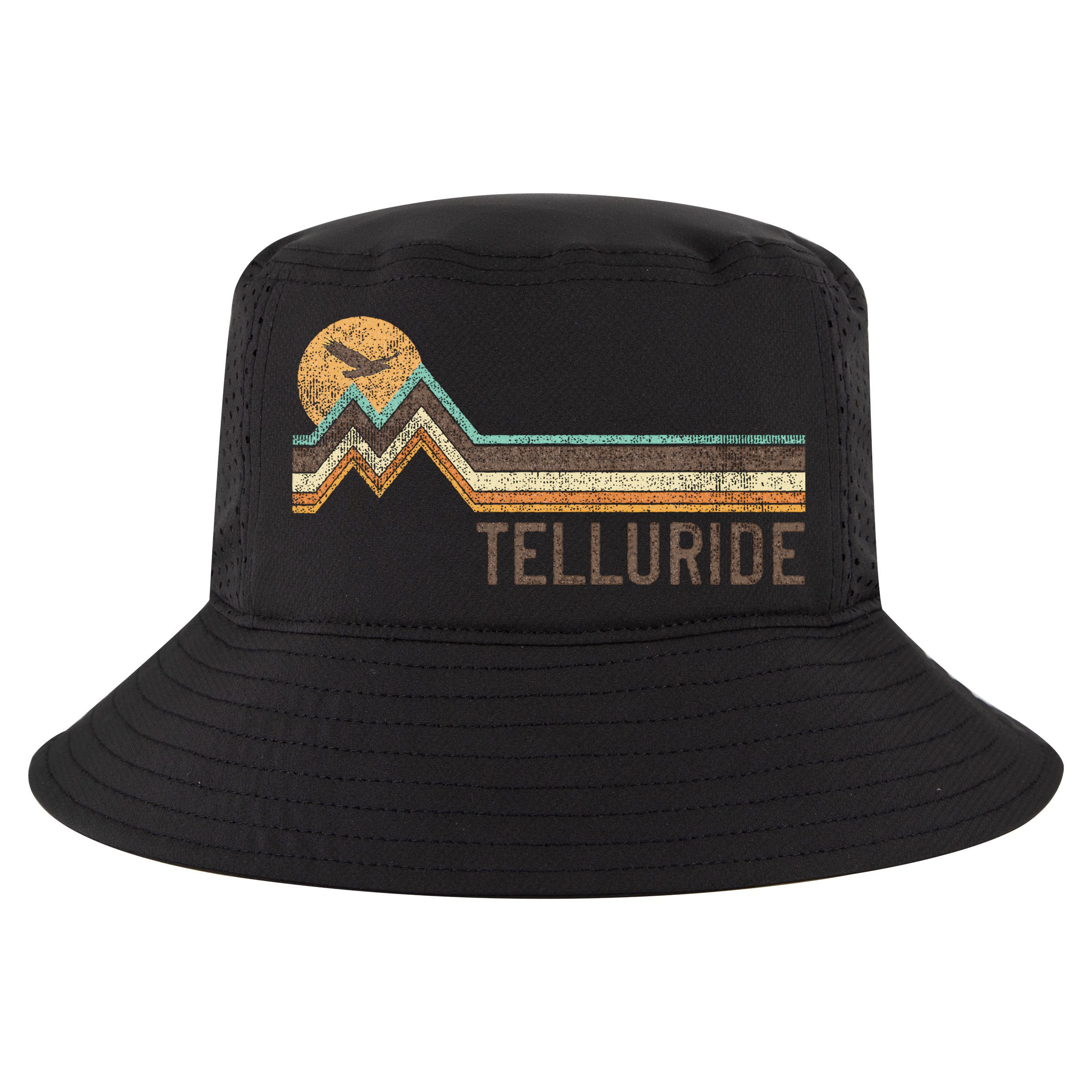 Telluride Colorado 70S 80S Retro Style Vintage Cool Comfort Performance Bucket Hat