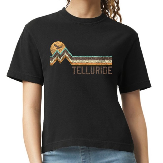 Telluride Colorado 70S 80S Retro Style Vintage Comfort Colors Boxy T-Shirt