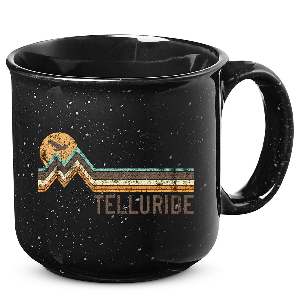 Telluride Colorado 70S 80S Retro Style Vintage 15oz Campfire Ceramic Mug