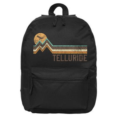 Telluride Colorado 70S 80S Retro Style Vintage 16 in Basic Backpack