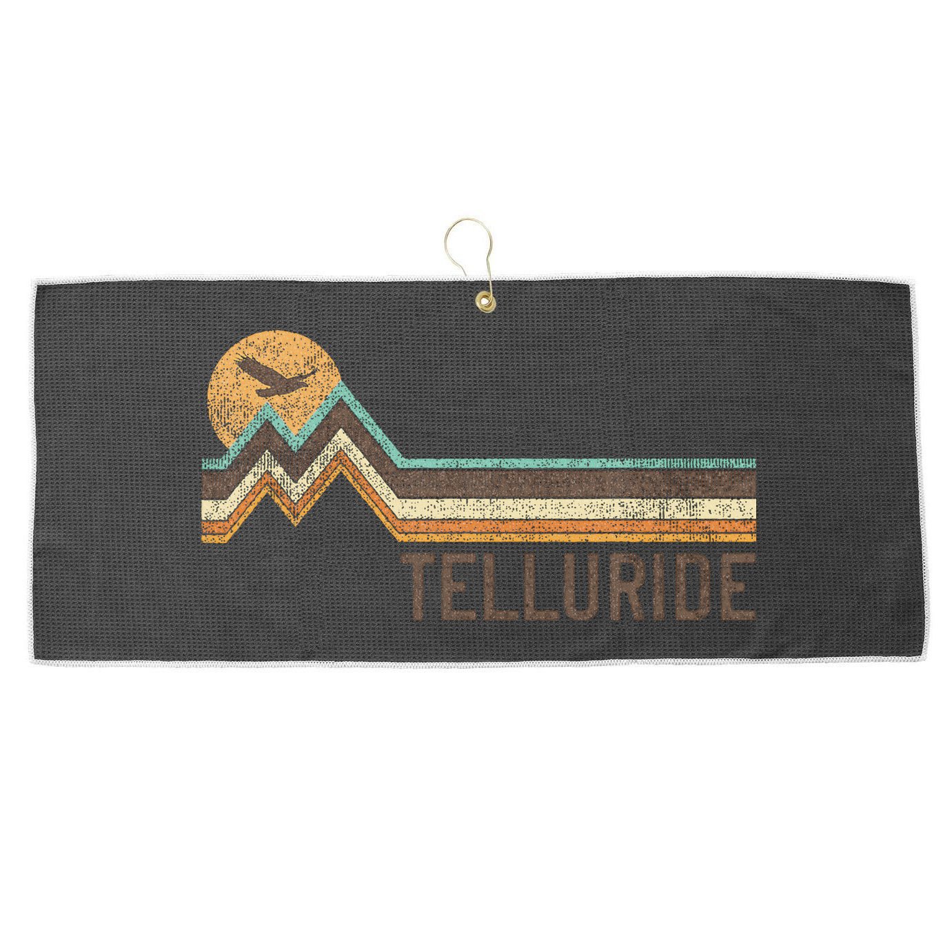 Telluride Colorado 70S 80S Retro Style Vintage Large Microfiber Waffle Golf Towel