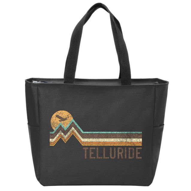 Telluride Colorado 70S 80S Retro Style Vintage Zip Tote Bag