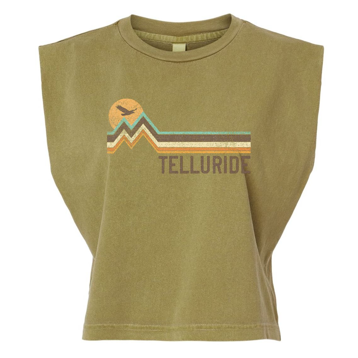 Telluride Colorado 70S 80S Retro Style Vintage Garment-Dyed Women's Muscle Tee