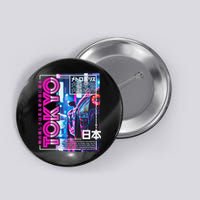 Tokyo City 80s Synthwave Racing Car Japan Tokyo Button