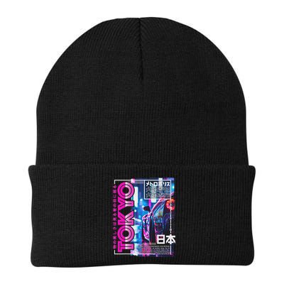 Tokyo City 80s Synthwave Racing Car Japan Tokyo Beanie