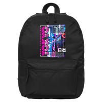 Tokyo City 80s Synthwave Racing Car Japan Tokyo 16 in Basic Backpack