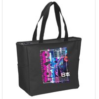 Tokyo City 80s Synthwave Racing Car Japan Tokyo Zip Tote Bag
