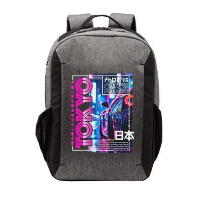 Tokyo City 80s Synthwave Racing Car Japan Tokyo Vector Backpack