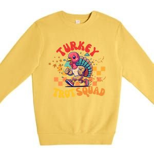 Turkey Costume Adult Running Face Turkey Trot Squad Gift Premium Crewneck Sweatshirt