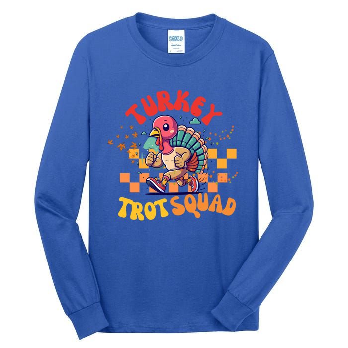 Turkey Costume Adult Running Face Turkey Trot Squad Gift Tall Long Sleeve T-Shirt