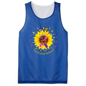 Thyroid Cancer Awareness Sunflower Butterfly Gift Survivor Cute Gift Mesh Reversible Basketball Jersey Tank